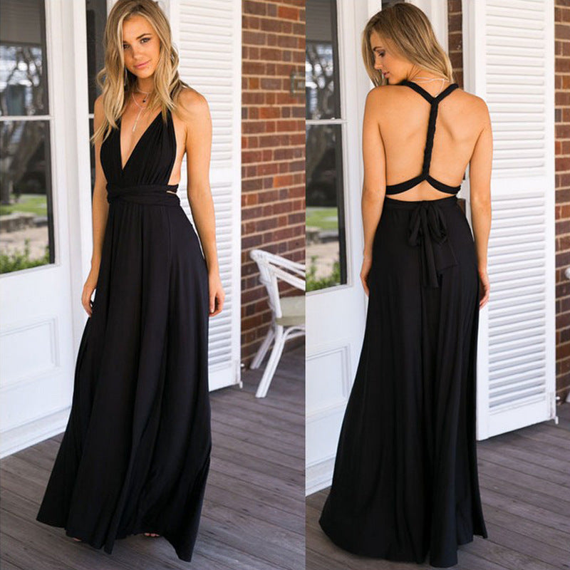 A-line V-neck Chiffon Floor-length Bridesmaid Dress