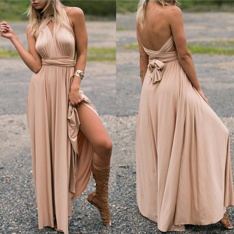 A-line V-neck Chiffon Floor-length Bridesmaid Dress