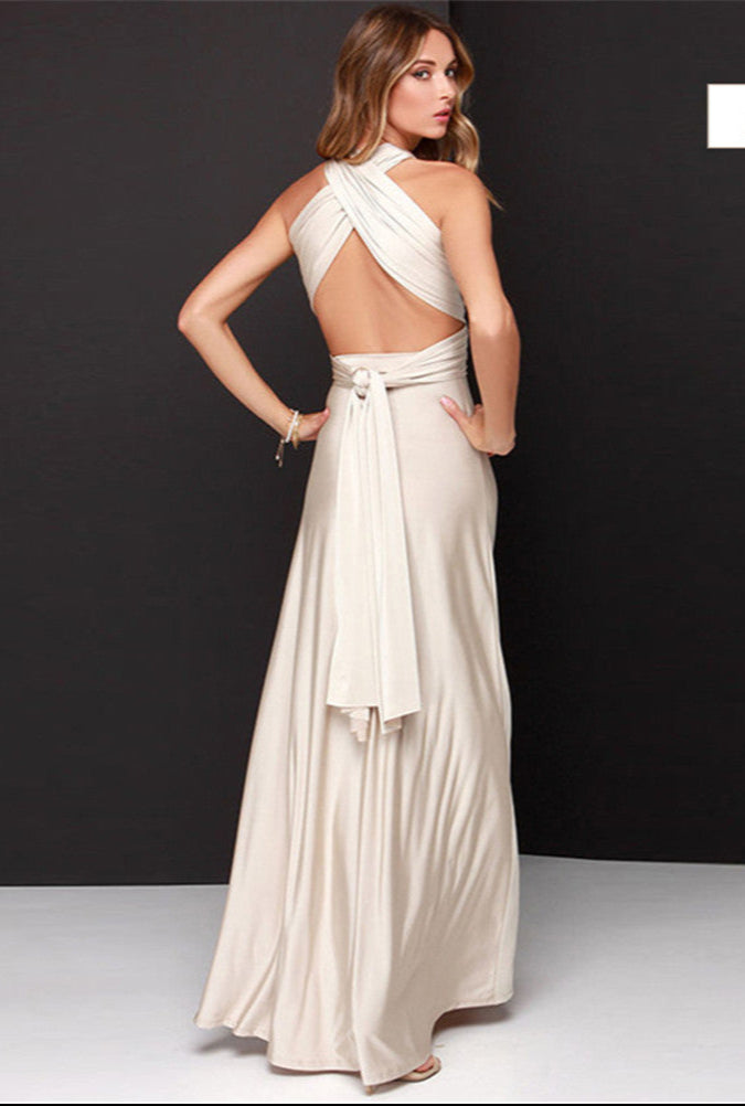 A-line V-neck Chiffon Floor-length Bridesmaid Dress