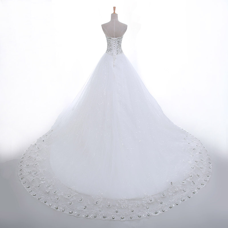 Lace Beaded Ball Gown Wedding Dress