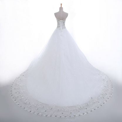 Lace Beaded Ball Gown Wedding Dress