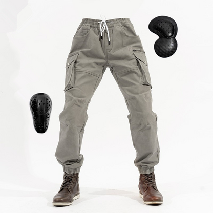 Multi Pocket Elastic Waist Riding Motorcycle Jeans