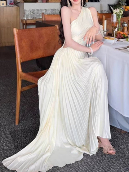 One-Shoulder Sleeveless Asymmetrical Cocktail Dress