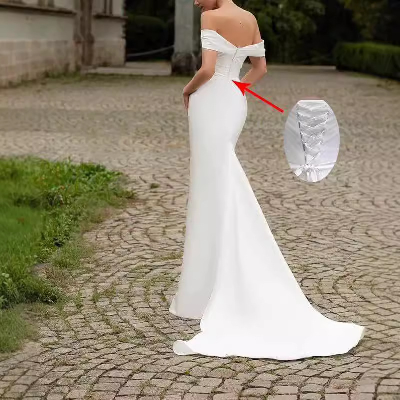 Mermaid Off-the-shoulder Chapel Train Wedding Dress