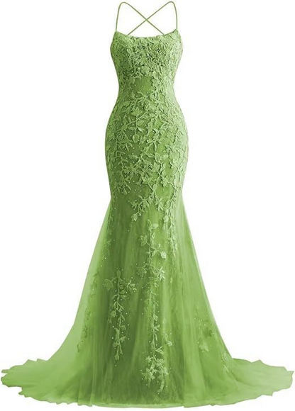 Mermaid Long Backless Prom Dress