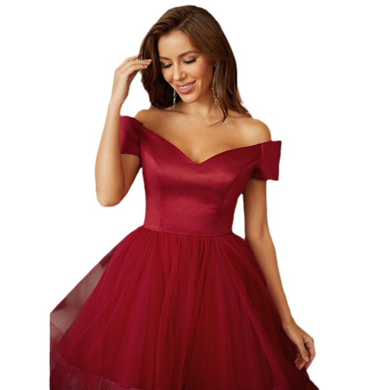 A-Line Ruffles Off-the-Shoulder Sleeveless Floor-Length Dress