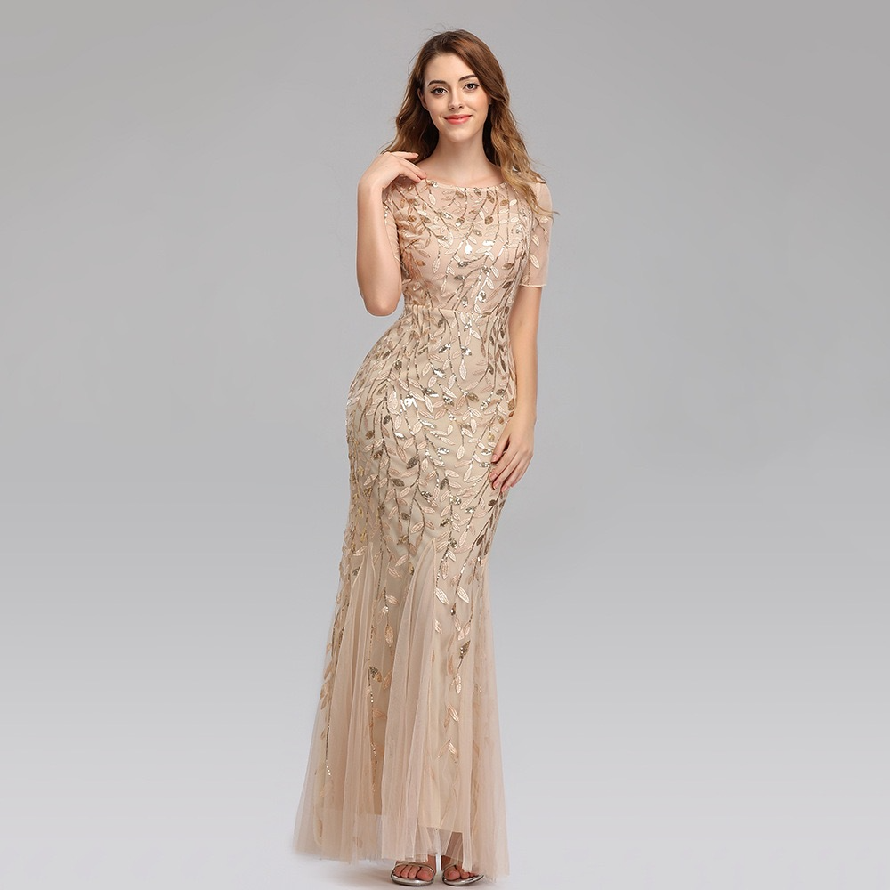 A-Line Bateau Short Sleeves Ankle-Length Mother of the Bride Dress