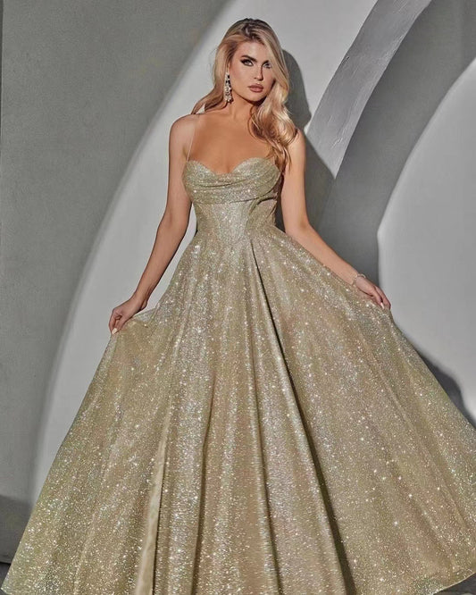 A-line Cowl Neck Tulle Prom Dress With Ruched