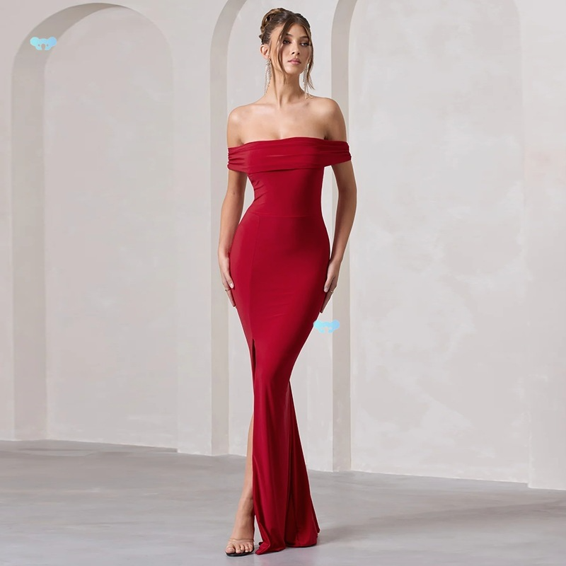 Sheath Off-the-Shoulder Sleeveless Sweep Train Dress