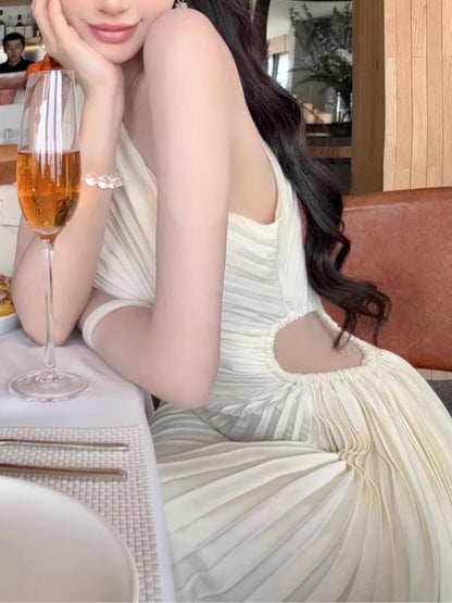 One-Shoulder Sleeveless Asymmetrical Cocktail Dress