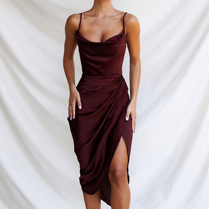 Ruched Spaghetti Straps Sleeveless Ankle-Length Dress