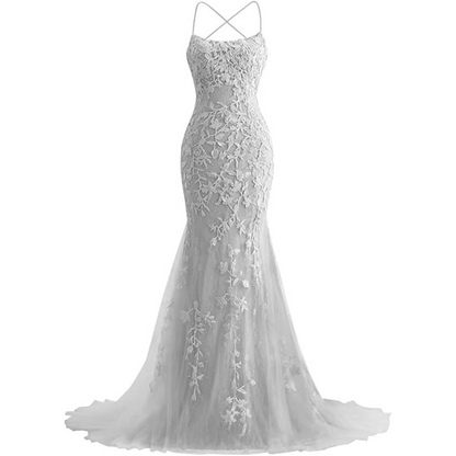 Mermaid Long Backless Prom Dress