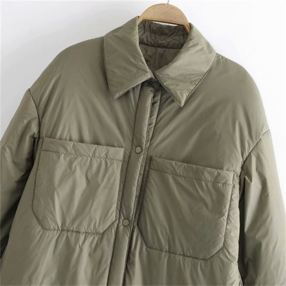 Thin Parkas Oversize Shirt Jacket