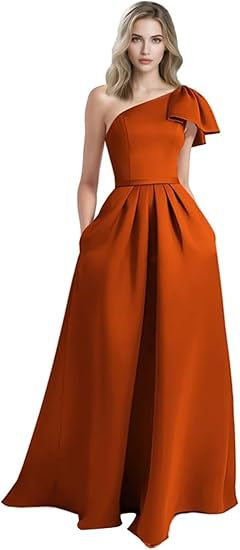 Unique Bow Accented One-Shoulder Ruched Evening Dress