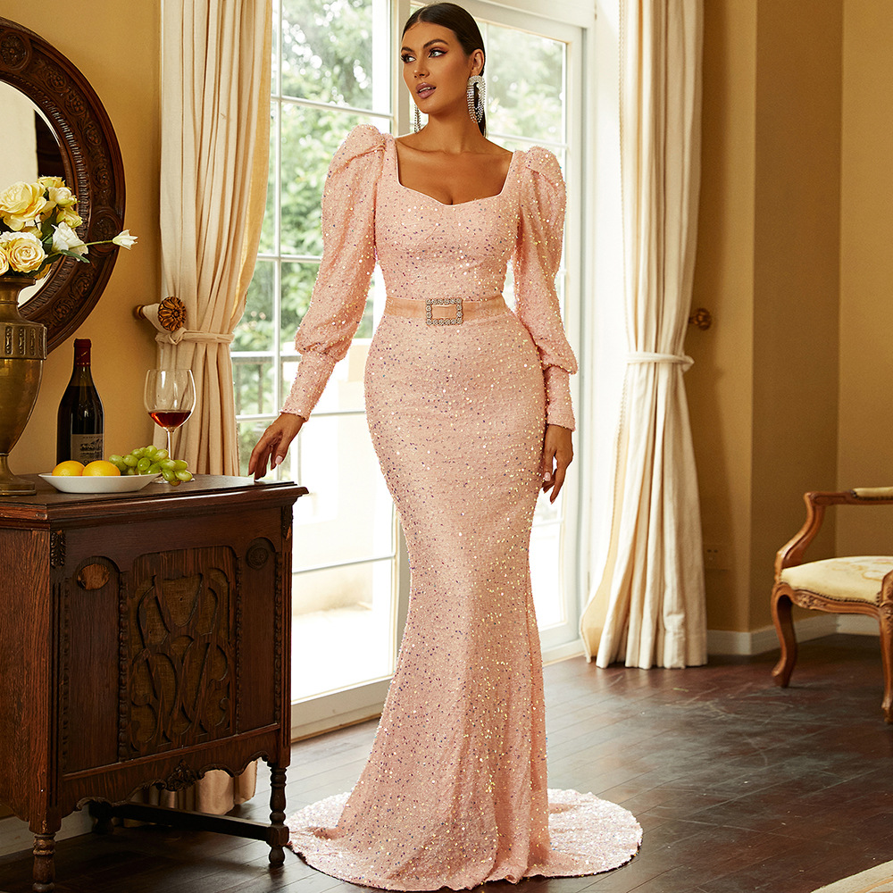 Sweetheart Neck Sequin Mermaid Evening Dress