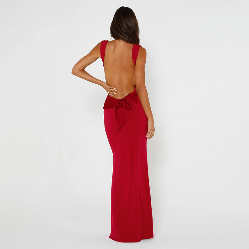 Column Cowl Neck Ankle-length Bridesmaid Dress