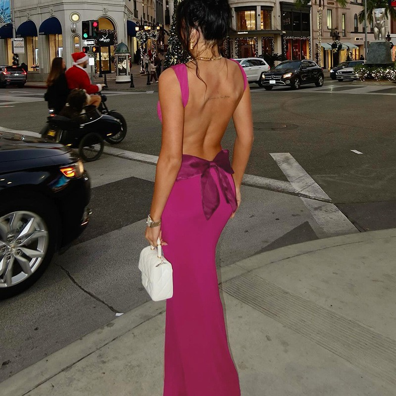 Column Cowl Neck Ankle-length Bridesmaid Dress