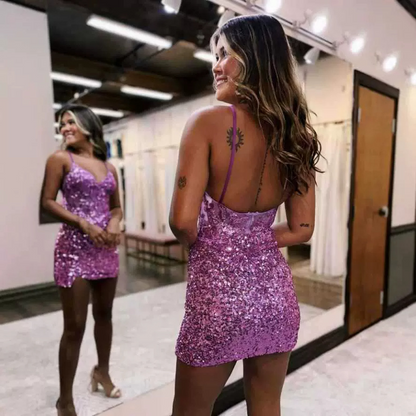 Bodycon Sequin Appliques Homecoming Dress