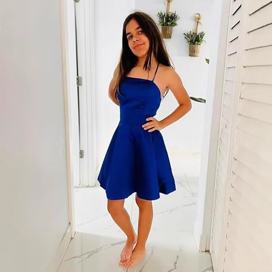 Skater Satin Square Neck Homecoming Dress