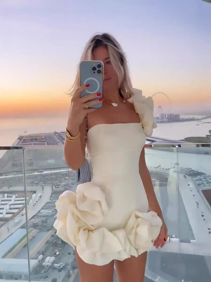 Bodycon Satin One Shoulder Homecoming Dress