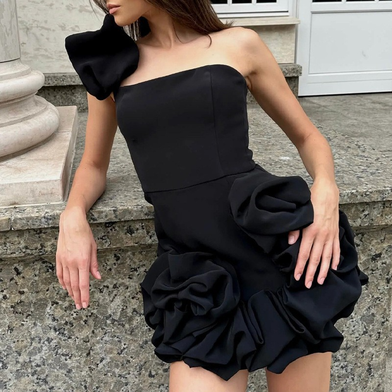 Bodycon Satin One Shoulder Homecoming Dress