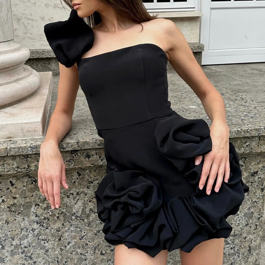 Bodycon Satin One Shoulder Homecoming Dress