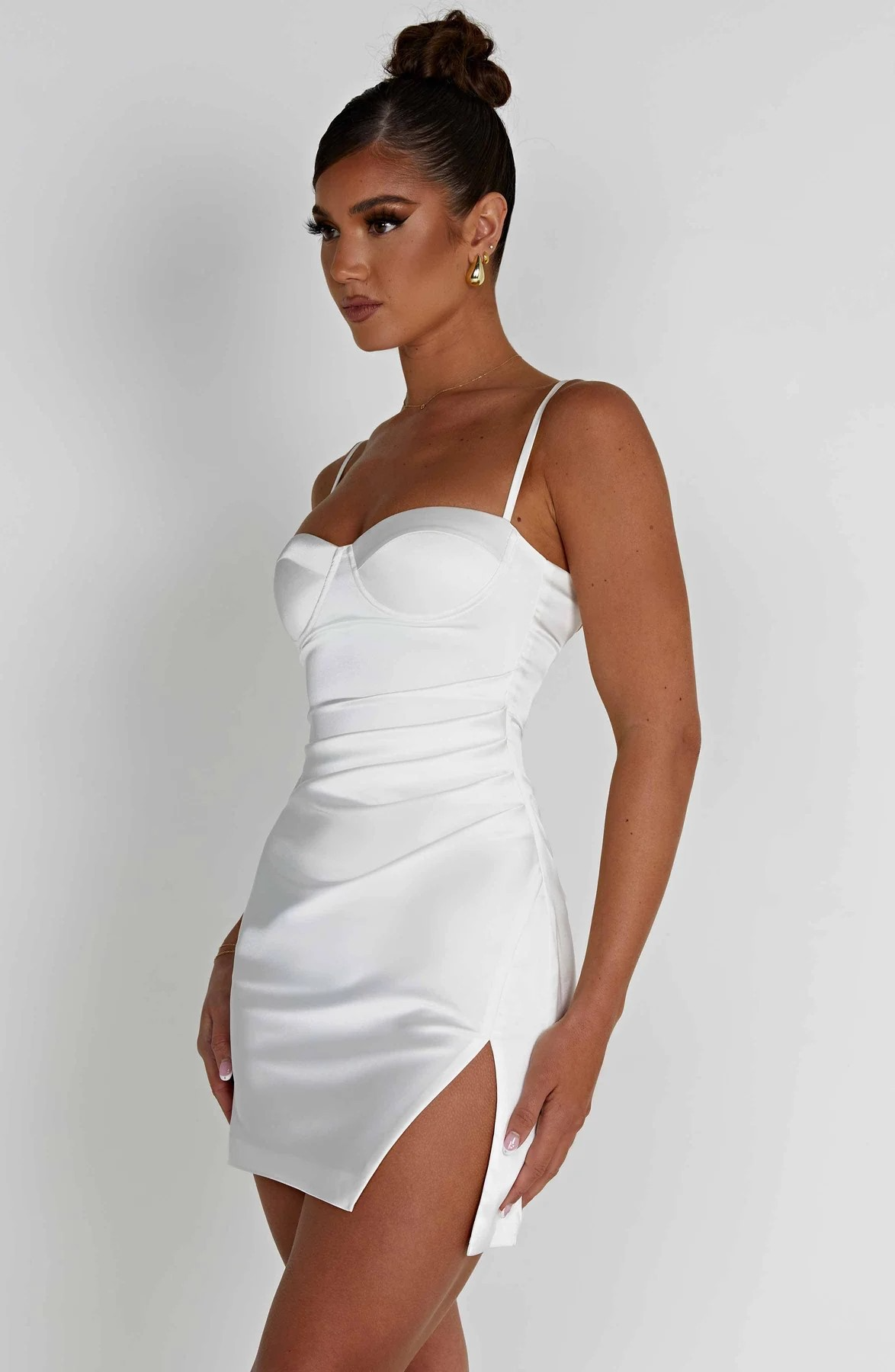 Bodycon Satin Ruched Homecoming Dress