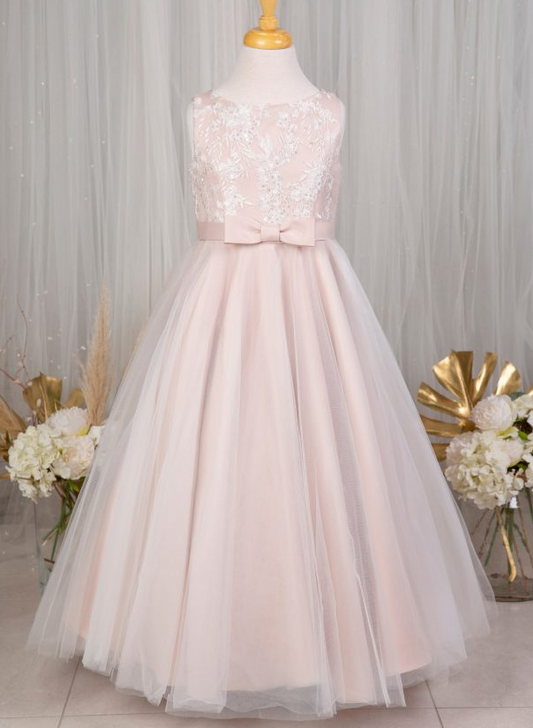 Lace A-Line Scoop Neck Sleeveless Flower Girl Dress