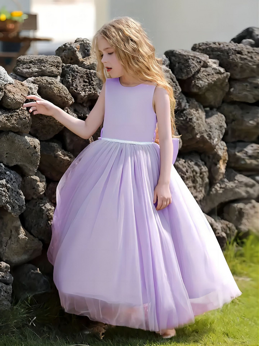 Sweet Ball Gown Tulle Flower Girl Dress With Satin Bow