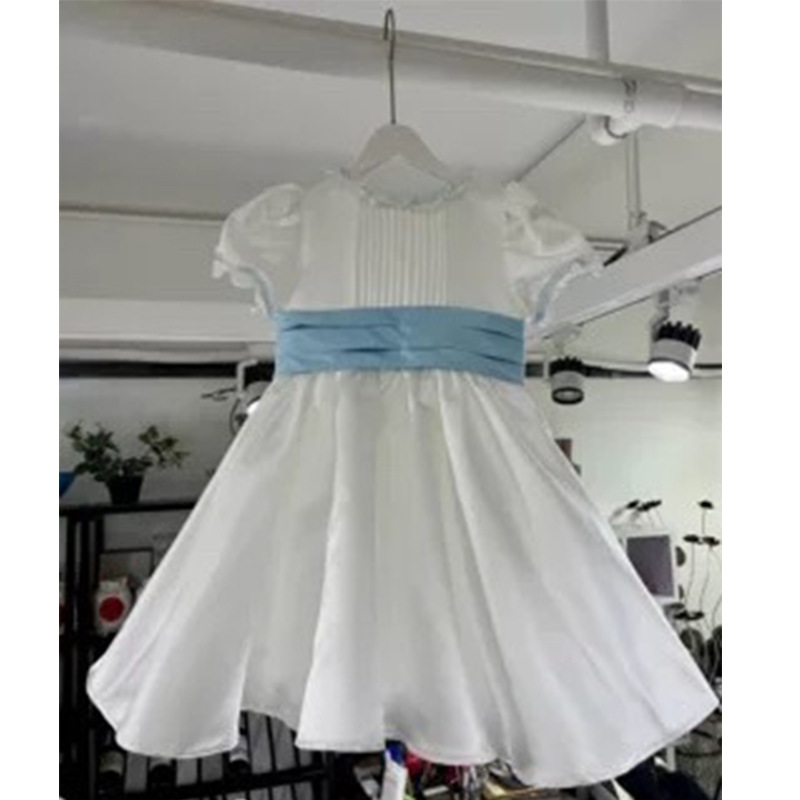 Ball-Gown Scoop Neck Satin Flower Girl Dress With Ruffle