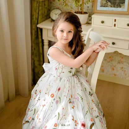 A-Line Scoop Neck Sleeveless Tulle Flower Girl Dress With Bow
