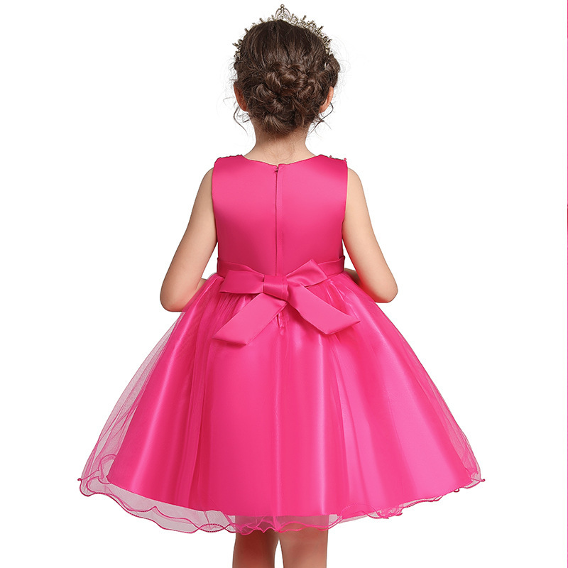 A-line Scoop Neck Knee-Length Tulle Sequined Flower Girl Dress