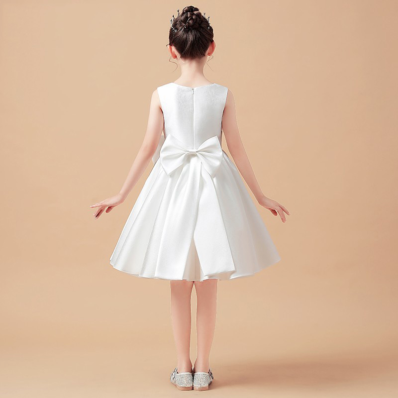A-line Scoop Neck Tea-Length Flower Girl Dress