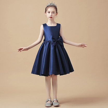 A-line Scoop Neck Tea-Length Flower Girl Dress