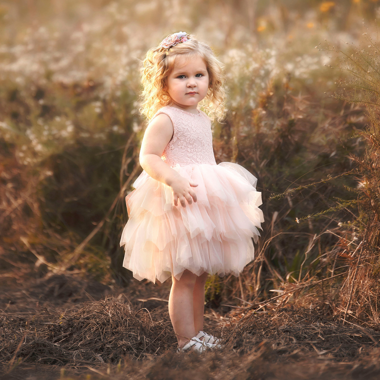 Ball-Gown Scoop Neck Sleeveless Knee-length Flower Girl Dress With Lace