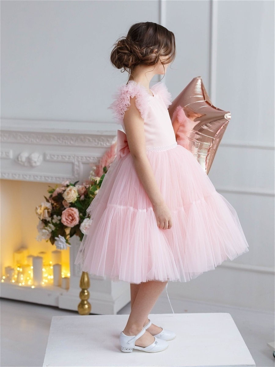 A-Line Scoop Neck Sleeveless Tulle Flower Girl Dress With Bow