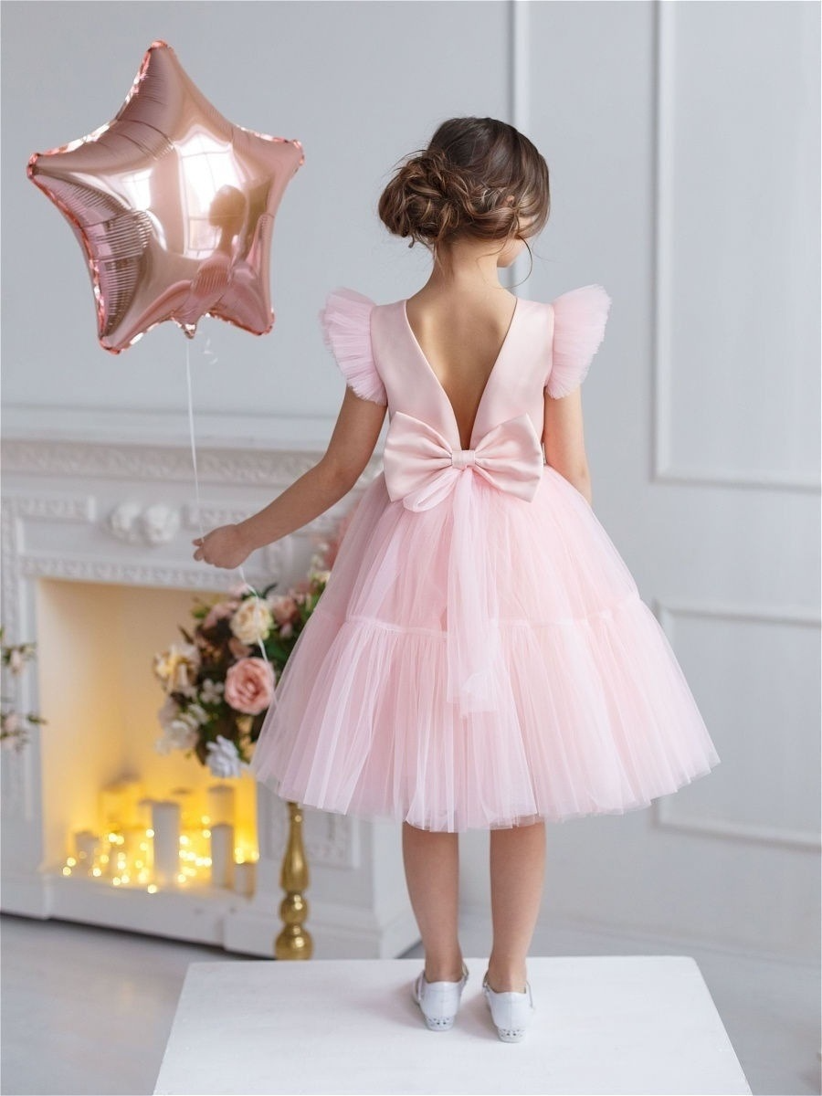 A-Line Scoop Neck Sleeveless Tulle Flower Girl Dress With Bow