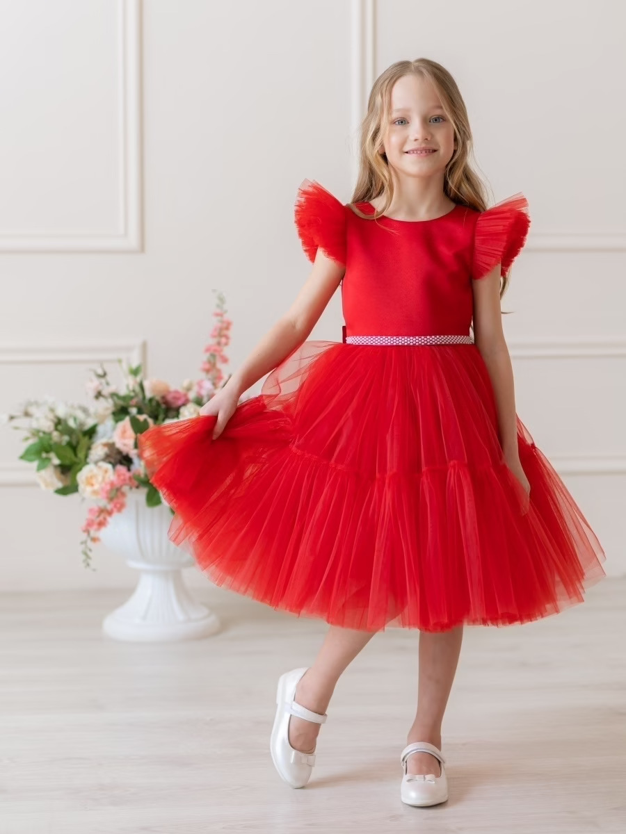 A-Line Scoop Neck Sleeveless Tulle Flower Girl Dress With Bow