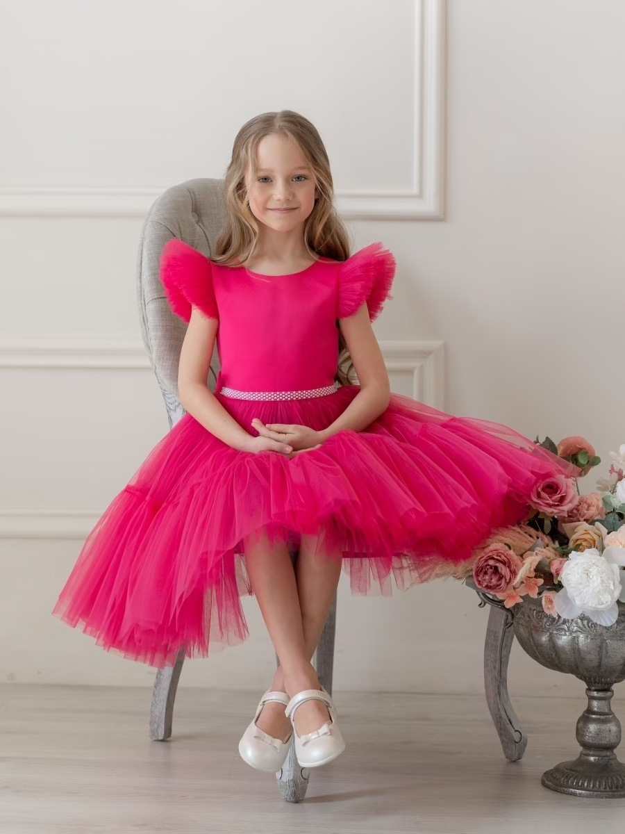 A-Line Scoop Neck Sleeveless Tulle Flower Girl Dress With Bow