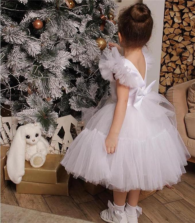 A-Line Scoop Neck Sleeveless Tulle Flower Girl Dress With Bow