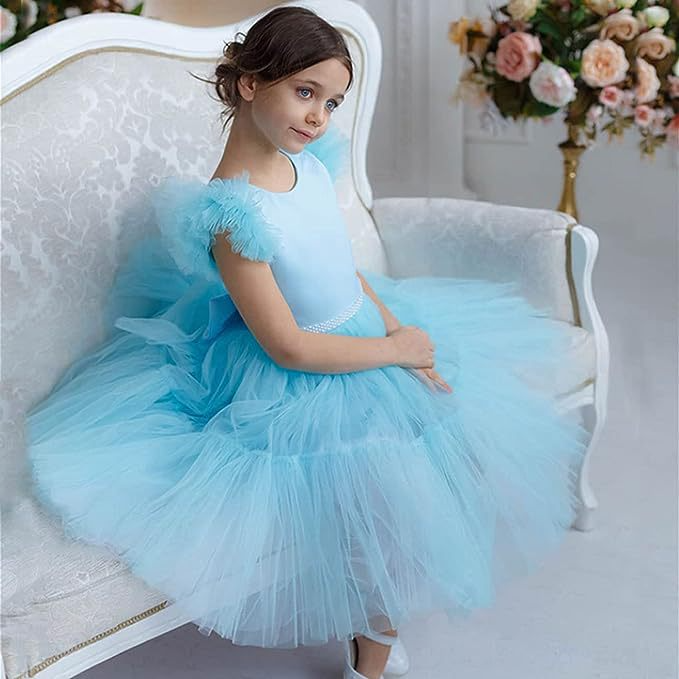 A-Line Scoop Neck Sleeveless Tulle Flower Girl Dress With Bow
