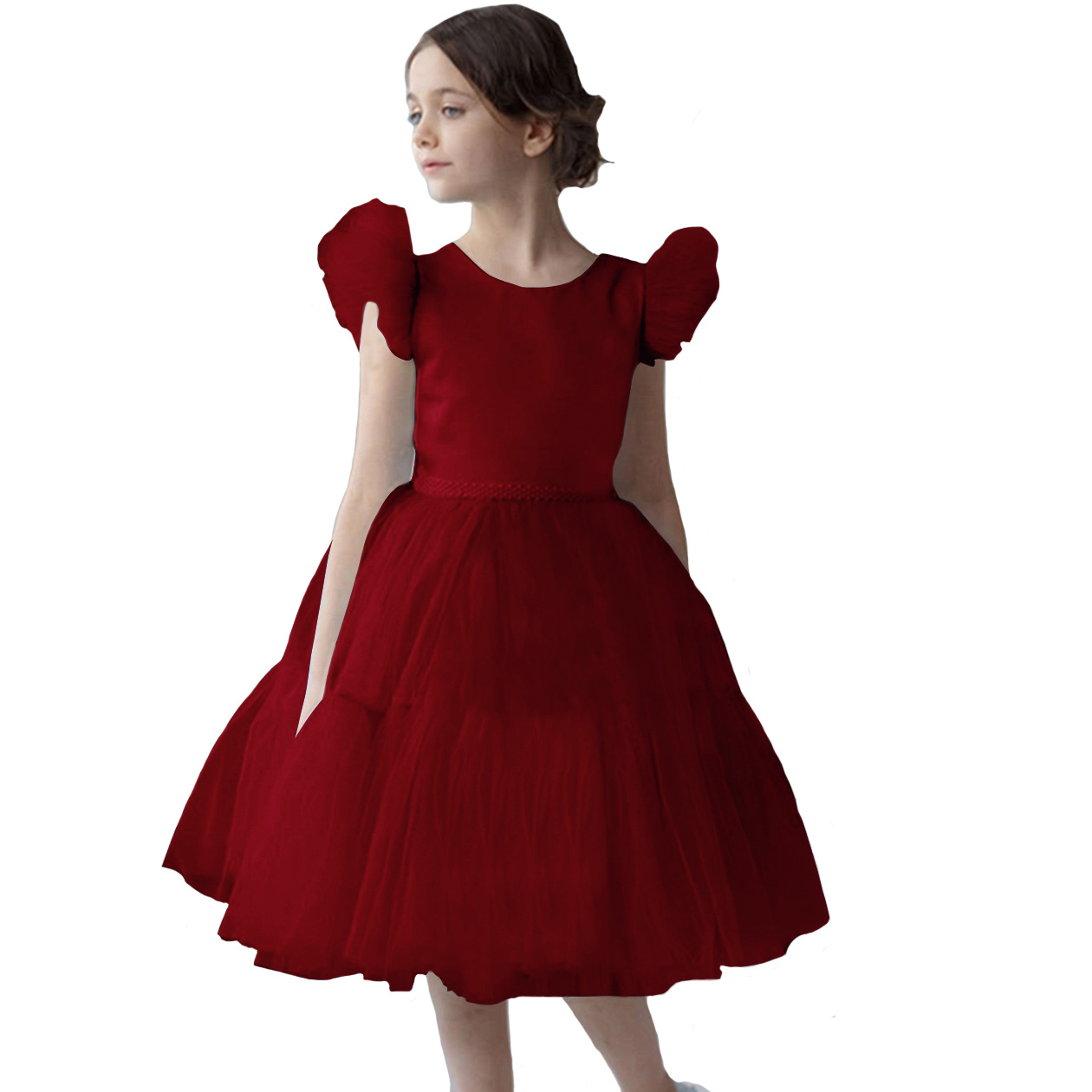 A-Line Scoop Neck Sleeveless Tulle Flower Girl Dress With Bow