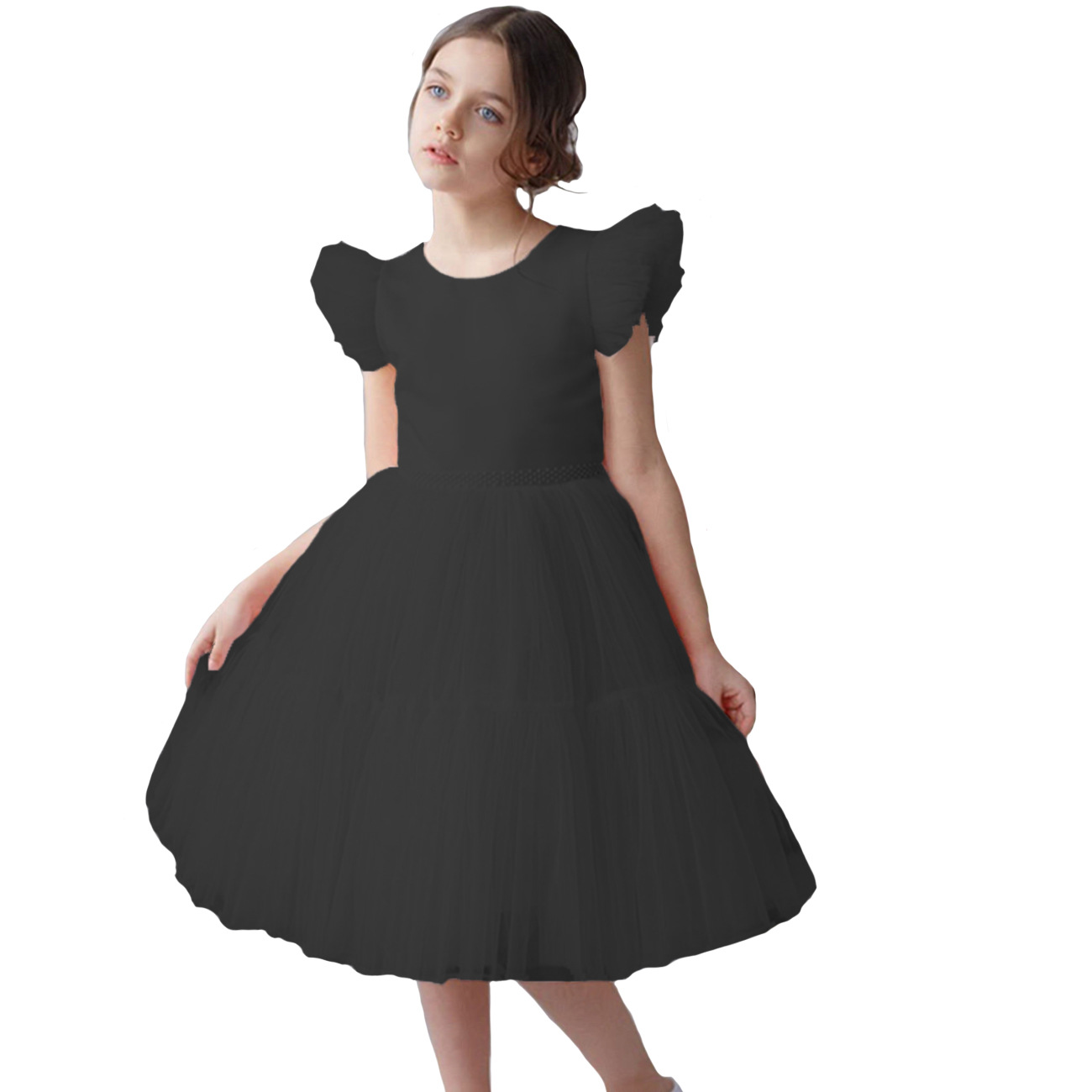 A-Line Scoop Neck Sleeveless Tulle Flower Girl Dress With Bow