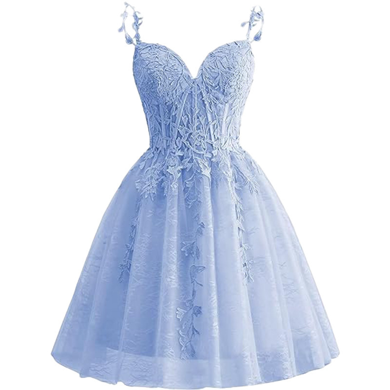 Corset Skater Tulle Appliques Homecoming Dress