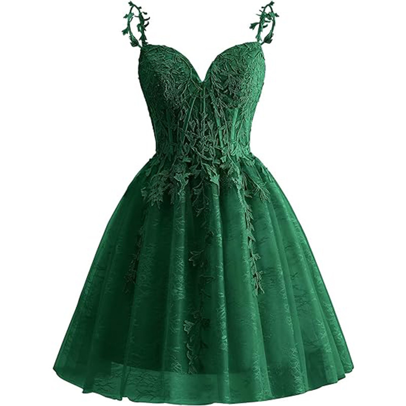 Corset Skater Tulle Appliques Homecoming Dress