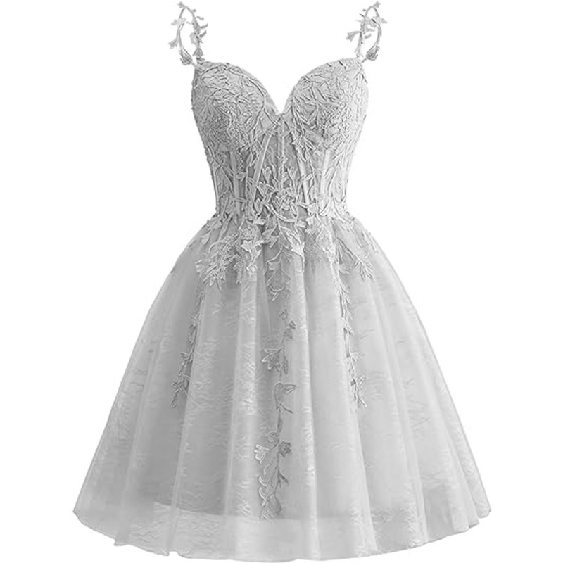 Corset Skater Tulle Appliques Homecoming Dress