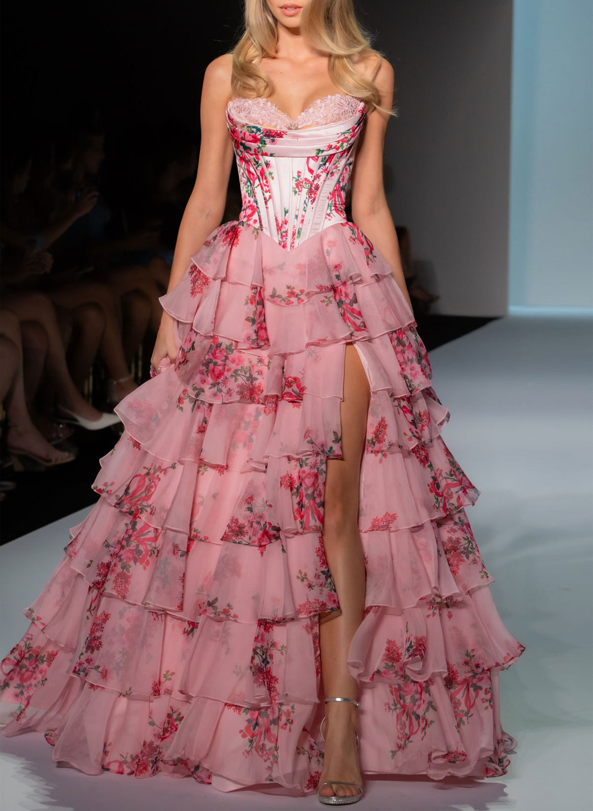 Dreamy Sweetheart Corset A-Line High Split Sweep Train Prom Dress
