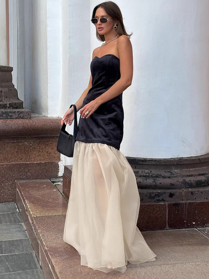 Elegant A-Line Sweep Train Prom Dress