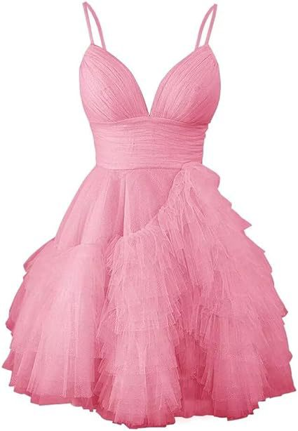 Skater Tiered Ruffle Homecoming Dress