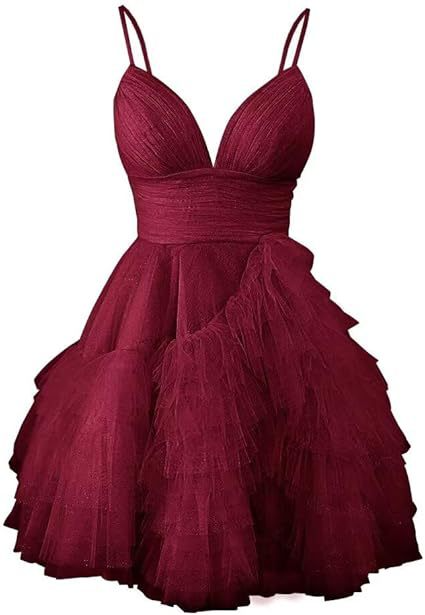 Skater Tiered Ruffle Homecoming Dress